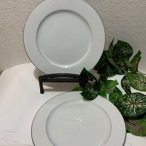 Grace CONCERTO Set of 2- 10 3/8” Plates Fine China Japan Platinum vintag…
